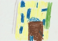 Ohne Titel, 2023, �lkreide auf Papier, 21 x 29,5 cm
