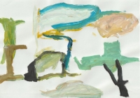 Ohne Titel, 2024, Acryl auf Papier, 21 x 29,5 cm
