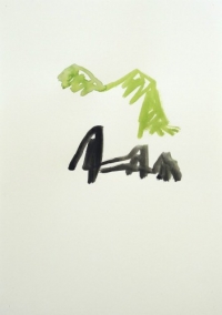 Ohne Titel, 2026, Acryl auf Papier, 29,5 x 21 cm 

