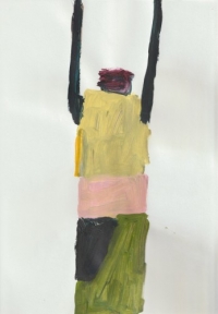 Ohne Titel, 2024, Acryl auf Papier, 29,5 x 21 cm	
